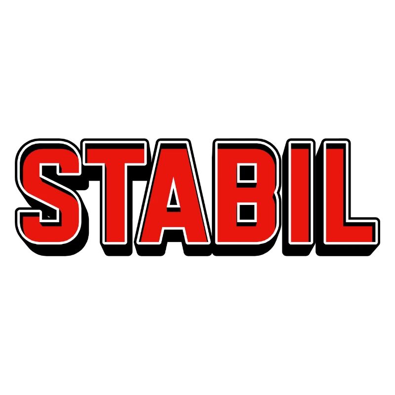 Stable bright red block lettering