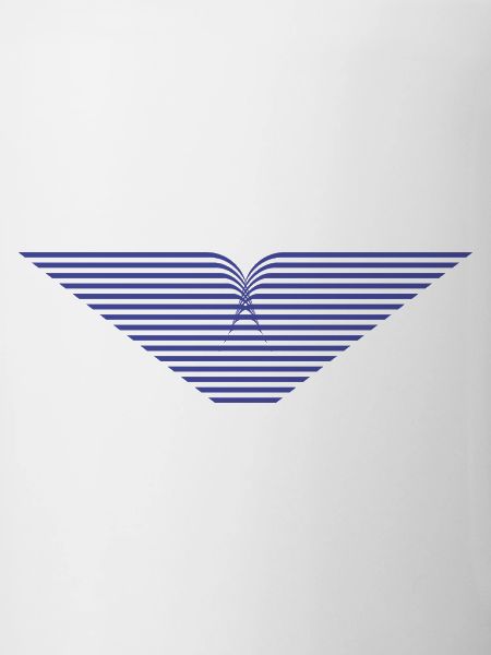 Blaues Strahlen-V Design