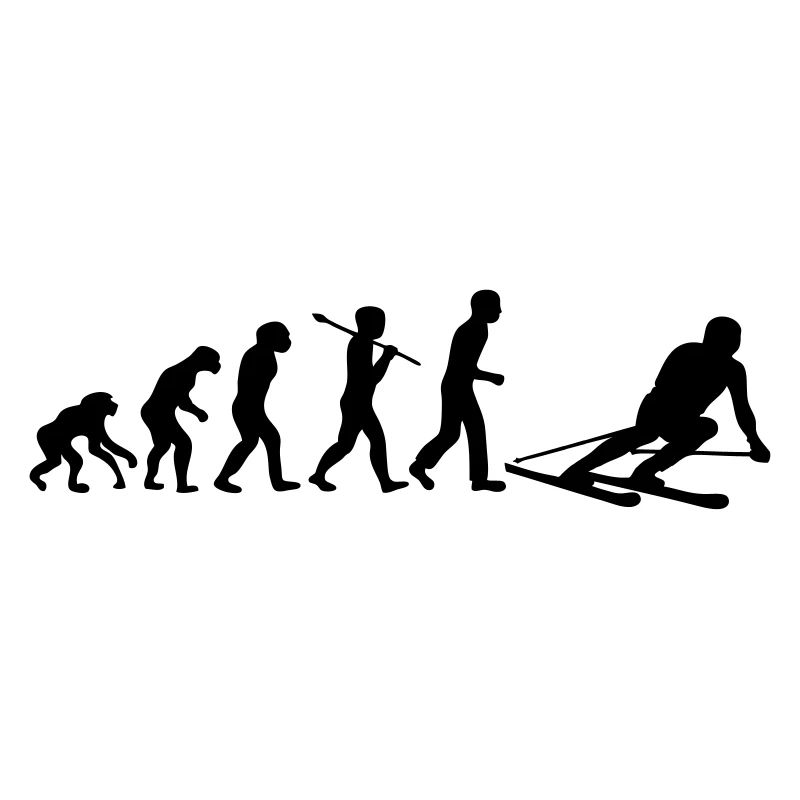 evolution des Menschen Skifahren
