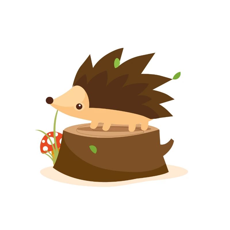 Igel auf Baumstumpf