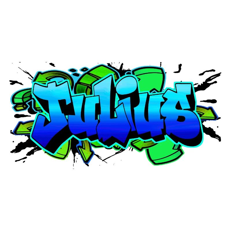 Julius Graffiti Blue Green Fleche