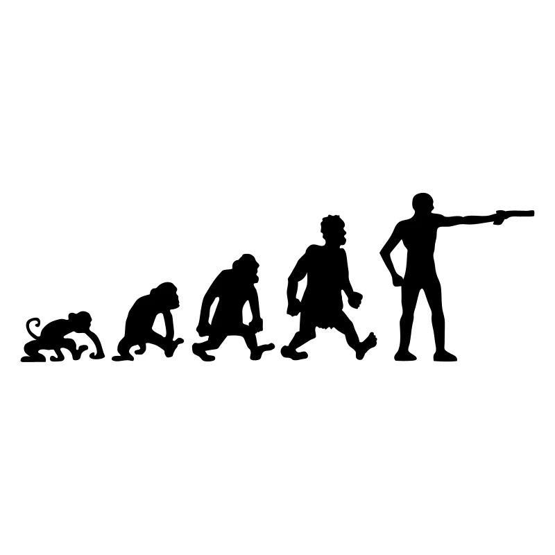 drawing evolution fun sports shooting gun humor