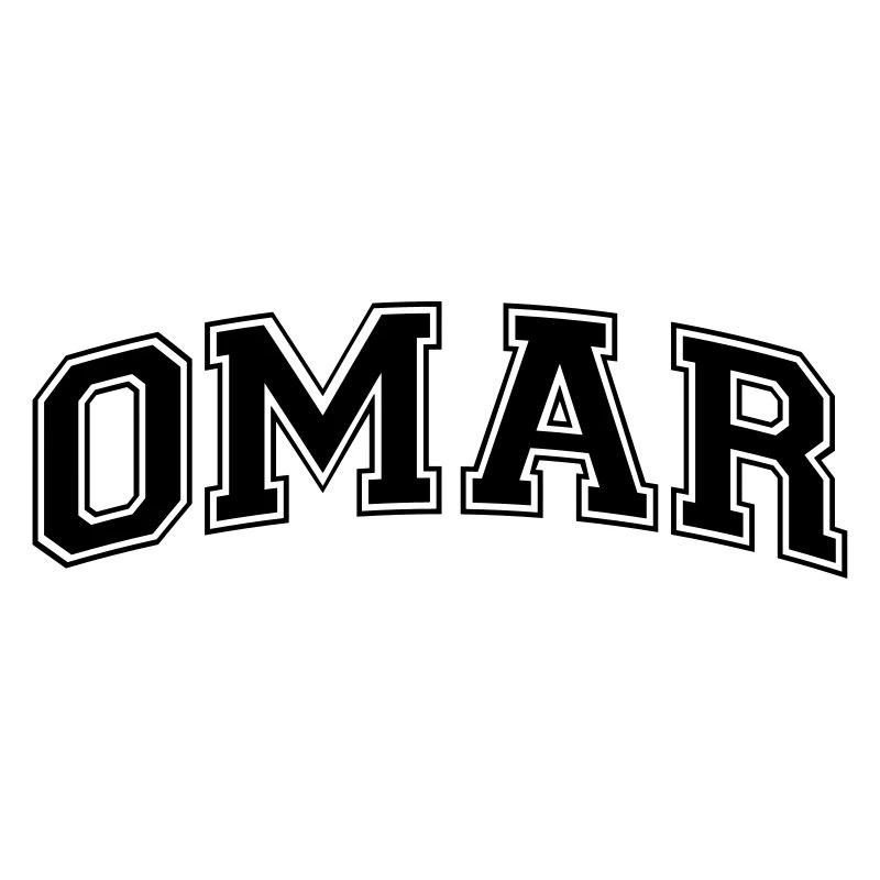 omar name arched college style text
