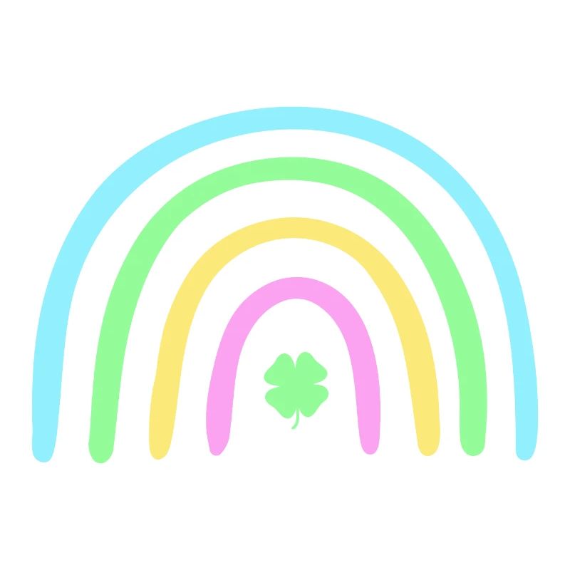 Grüner vierblättriger Klee regenbogen St. Patrick's Day