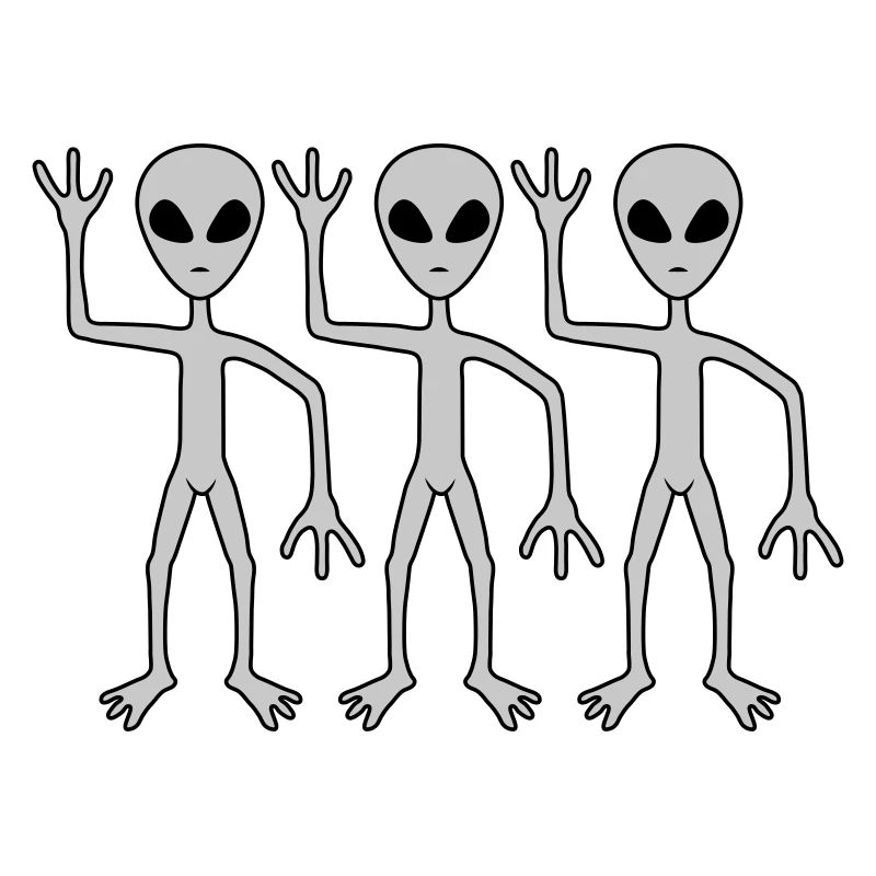 3 Freunde Aliens winken
