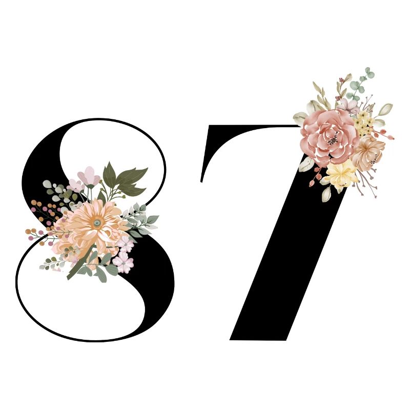 87e anniversaire fleuris (Cadeau de 87 ans)