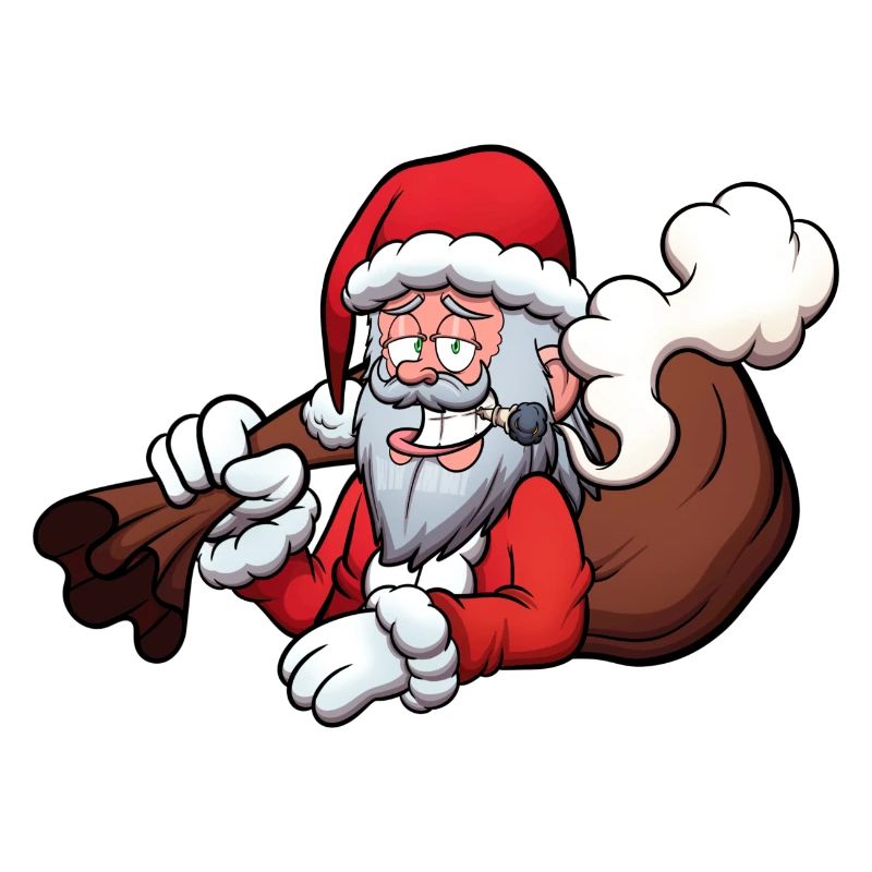 Weihnachtsmann raucht einen Joint