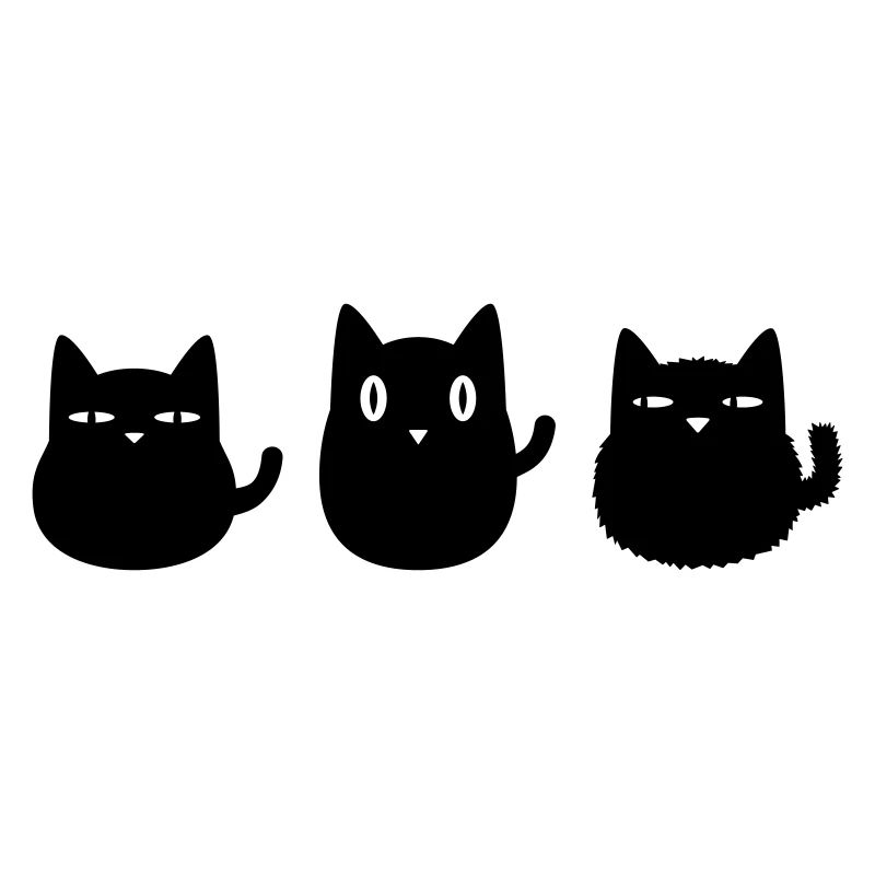 Drei schwarze Katzen