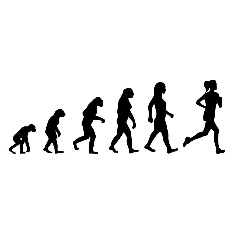 Evolution Frau Rennen Joggen Laufen