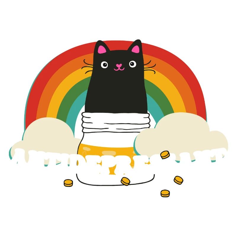 Cat Kitten Antidepressant Rainbow Peace Kindness
