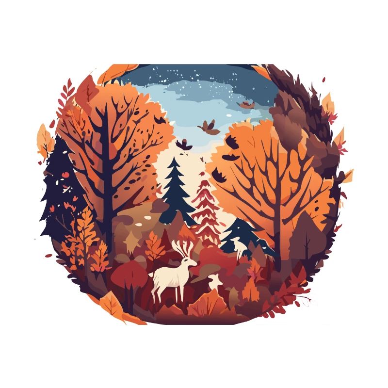 Hirsche auf der Lichtung (Herbstkollektion #7)