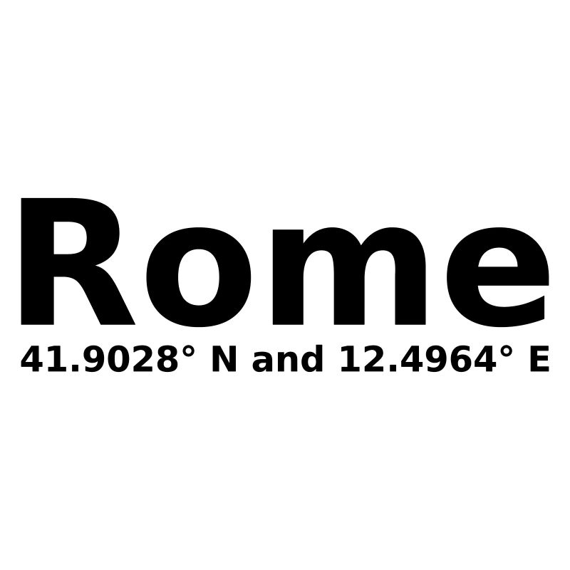 Rome - with geo coordinates horizontal