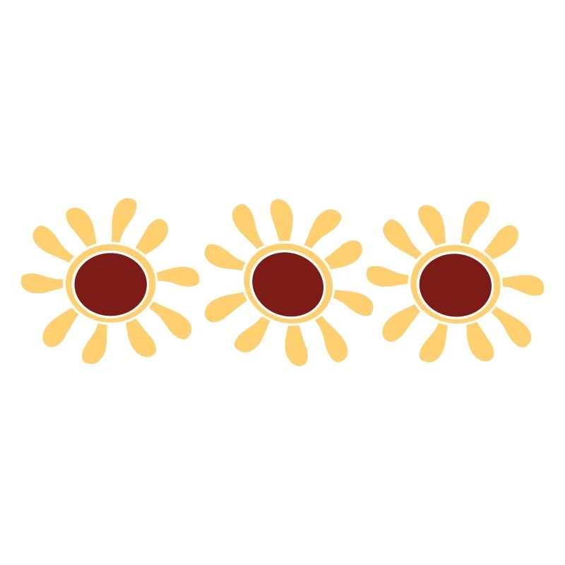 Three Small Sunflowers Series Sun Flower Pattern