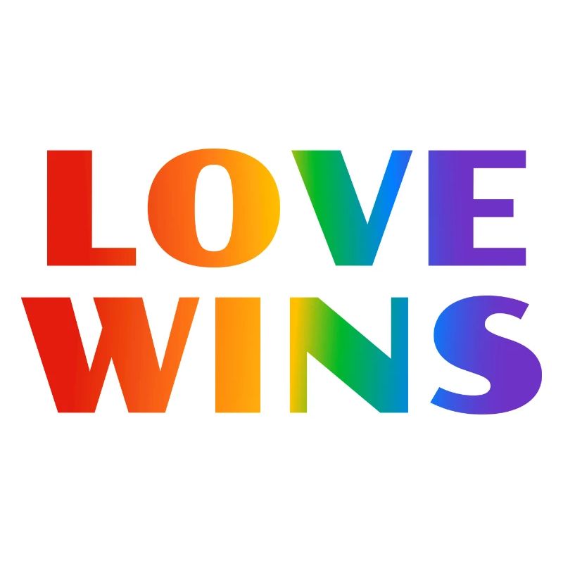 Love Wins LGBT Rainbow Text