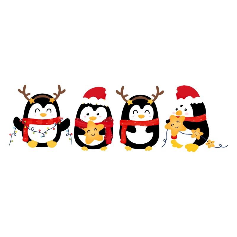 Drôle de pinguin Noël. Pinguin de Noël
