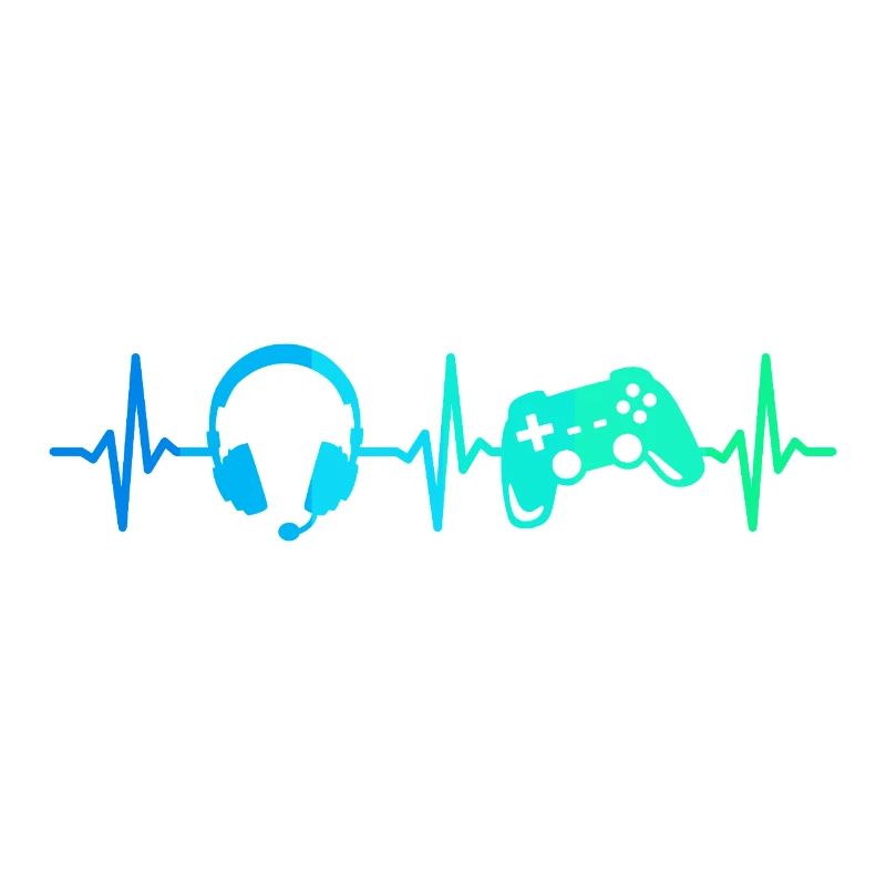 Gamer Herzschlag Gaming Controller Gamepad Headset
