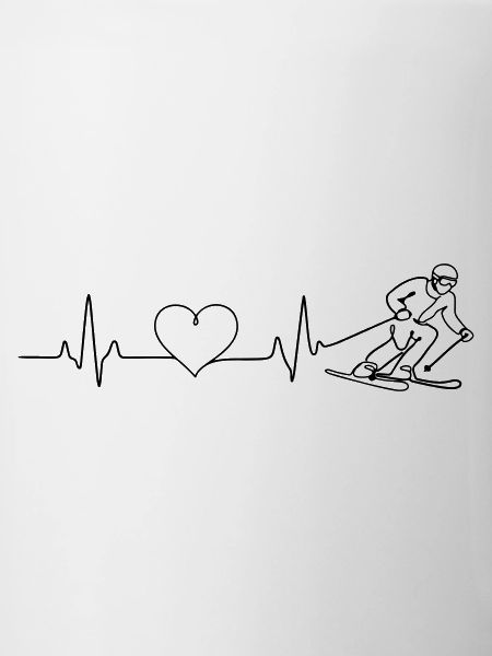 Skiing Love Pulse Heartbeat