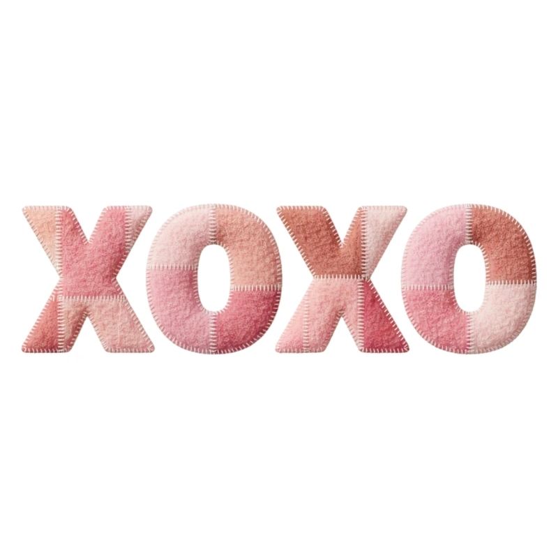 XOXO Patchwork disant Bisou-Câlin