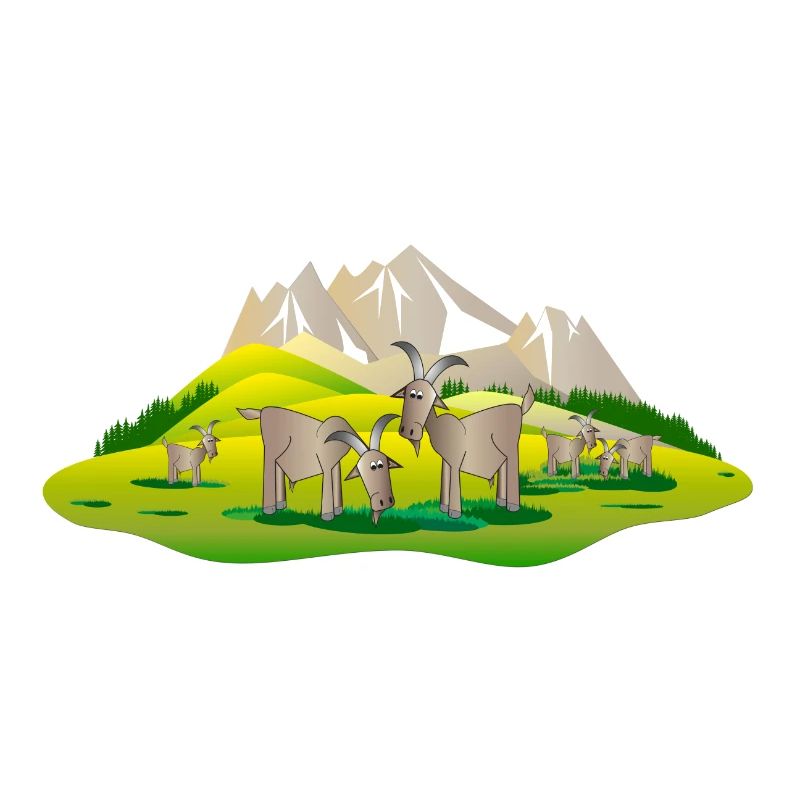 Bergziegen auf der Almwiese