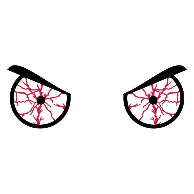 fronçant les sourcils yeux injectés de sang