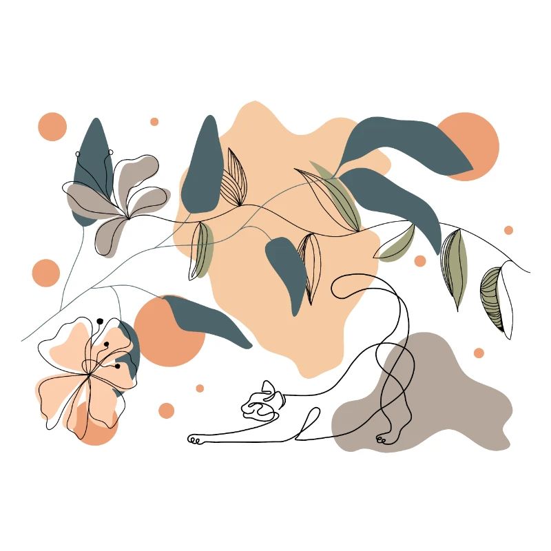 Spring, Cat and Flowers
