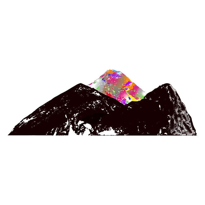 Berg mit farbenfrohem Gipfel