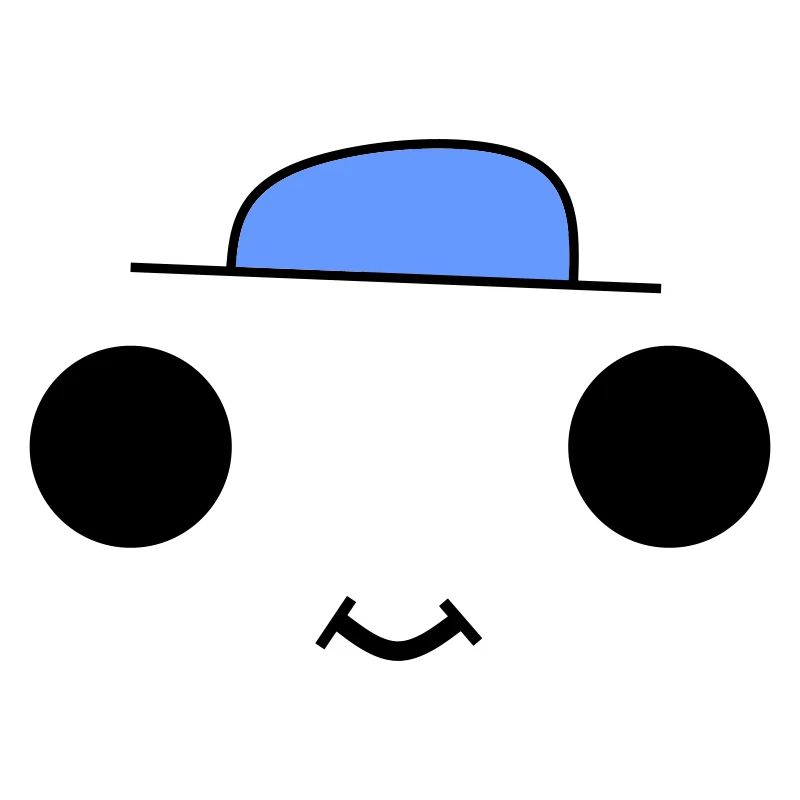 Cute face with a blue hat