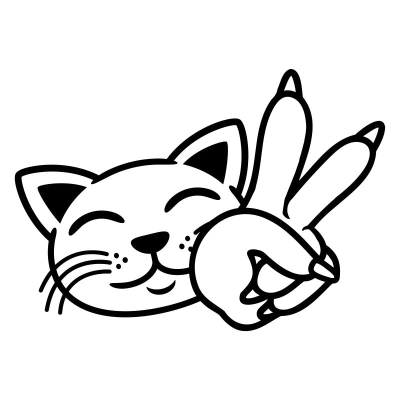 Handzeichen Peace Katze Gesicht
