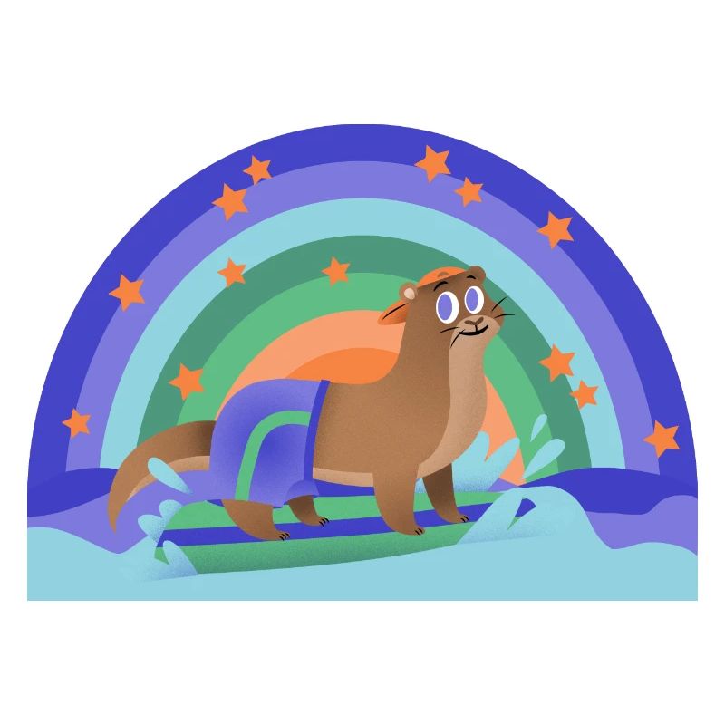 Otter Surfen Regenbogen Kidcore Kinder Geschenk