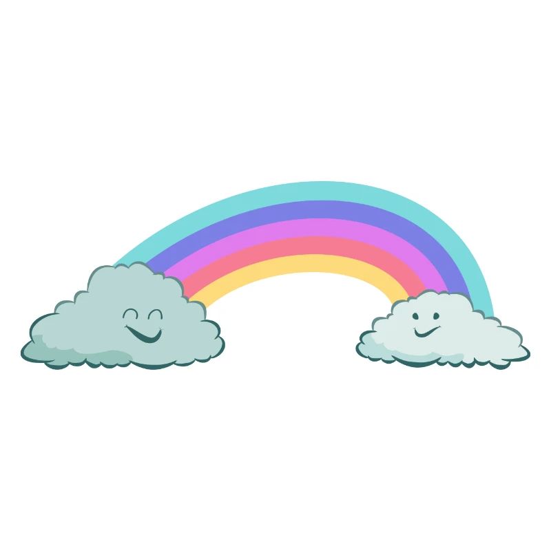 niedliche Wolken und ein reteo Regenbogen