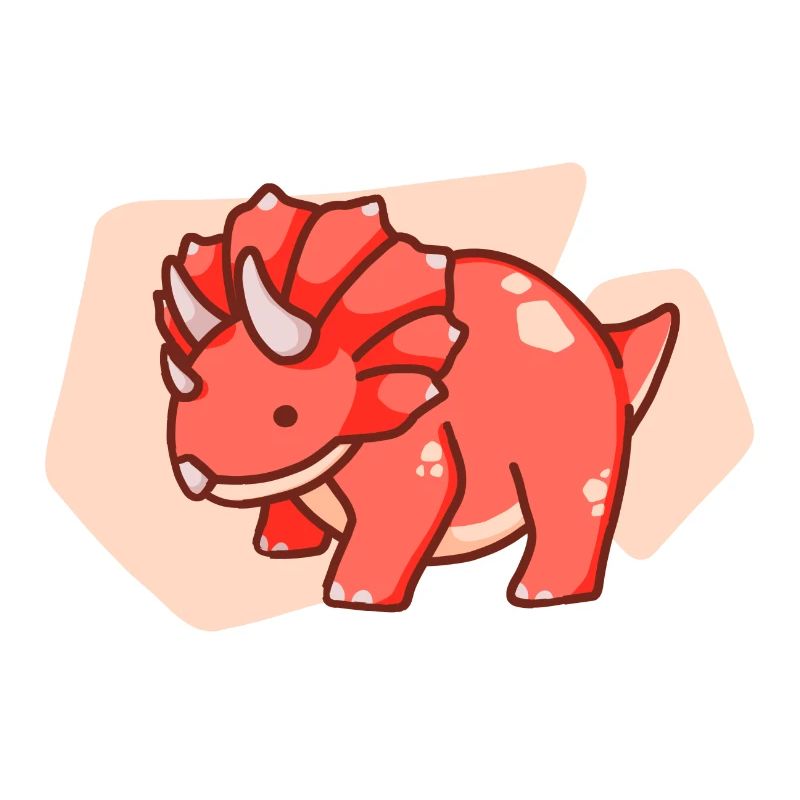 Cute chubby dinosaur, dino, triceratops