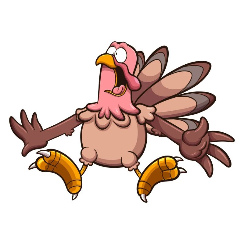 Scared Cartoon Turkey