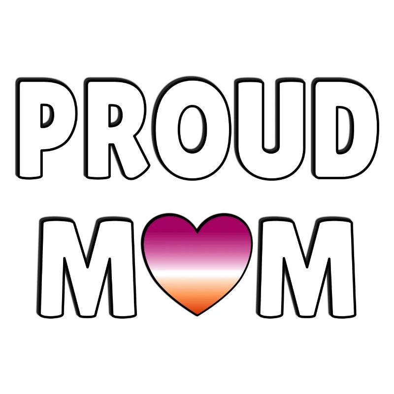 Fier coeur de drapeau lesbien de maman