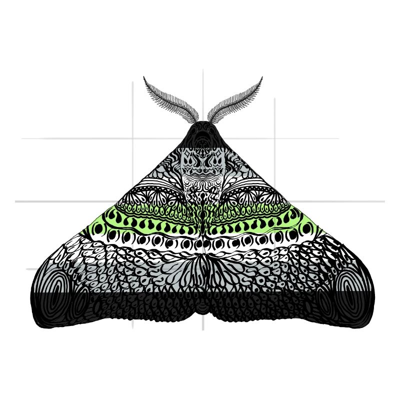 Agender pride moth motif A
