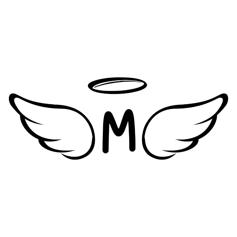 Lettre m ailes d’ange