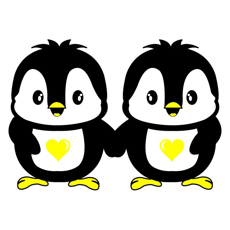 Pingouins Amour mignon