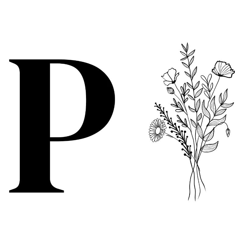 Lette p fleurs minimalistes