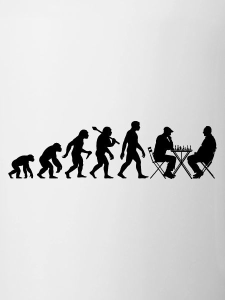 Schach Schachspieler Evolution mit Schachbrett