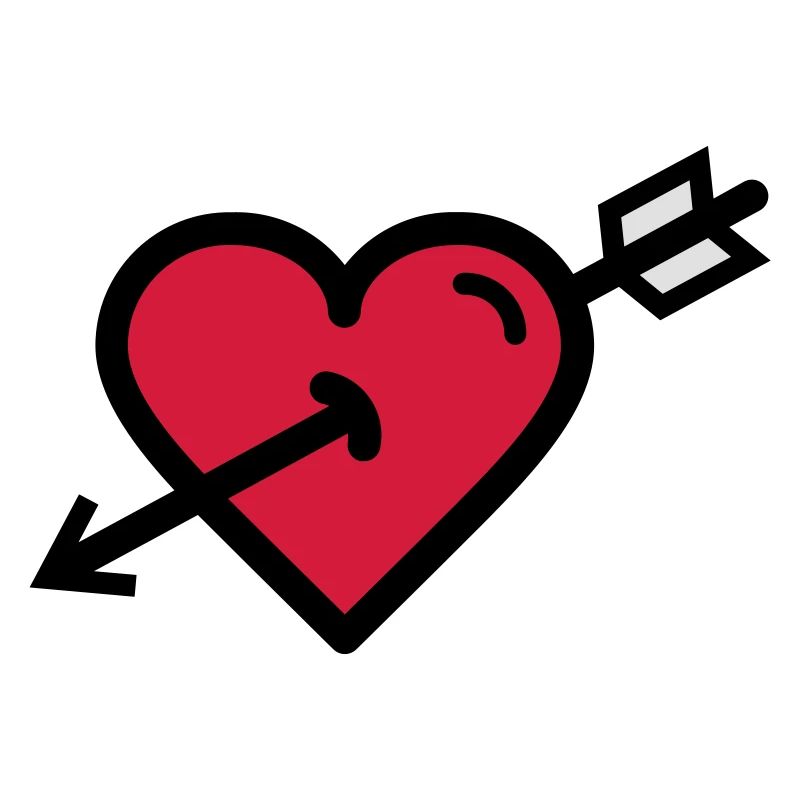 Le coeur dans la flèche de Cupidon est la Saint-Valentin