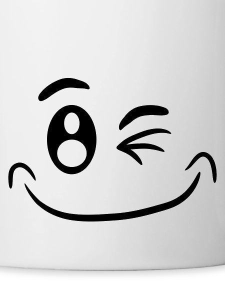 Comic face funny smiley winking