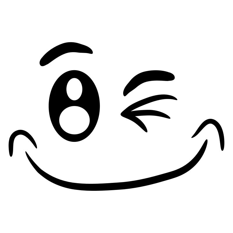 Visage comique drôle smiley clin d'oeil