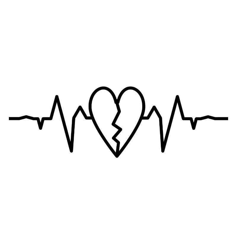 Herz ekg black
