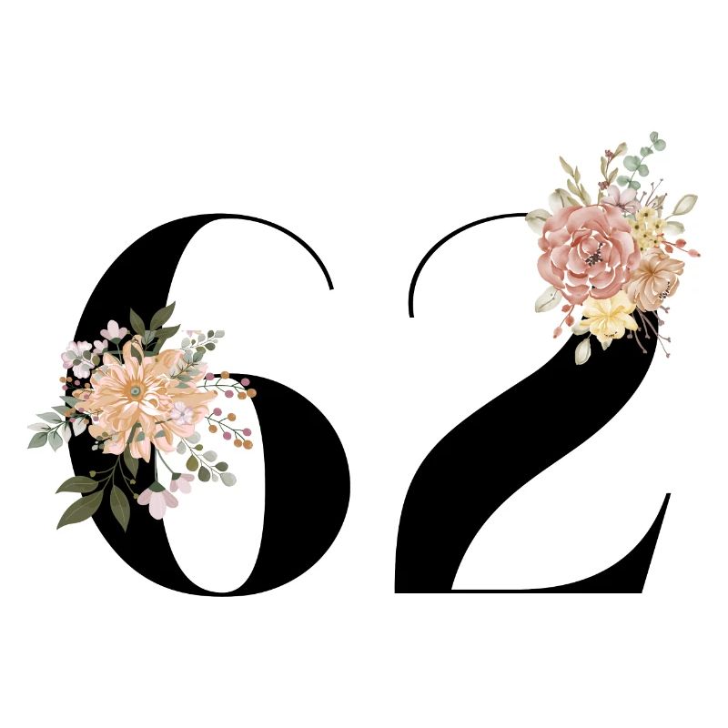 62e anniversaire fleuris (Cadeau de 62 ans)