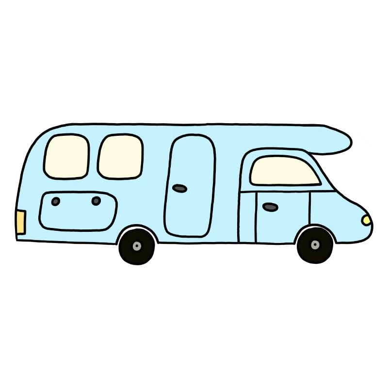 Camping-car bleu clair
