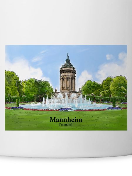 Wasserturm Mannheim Aquarell