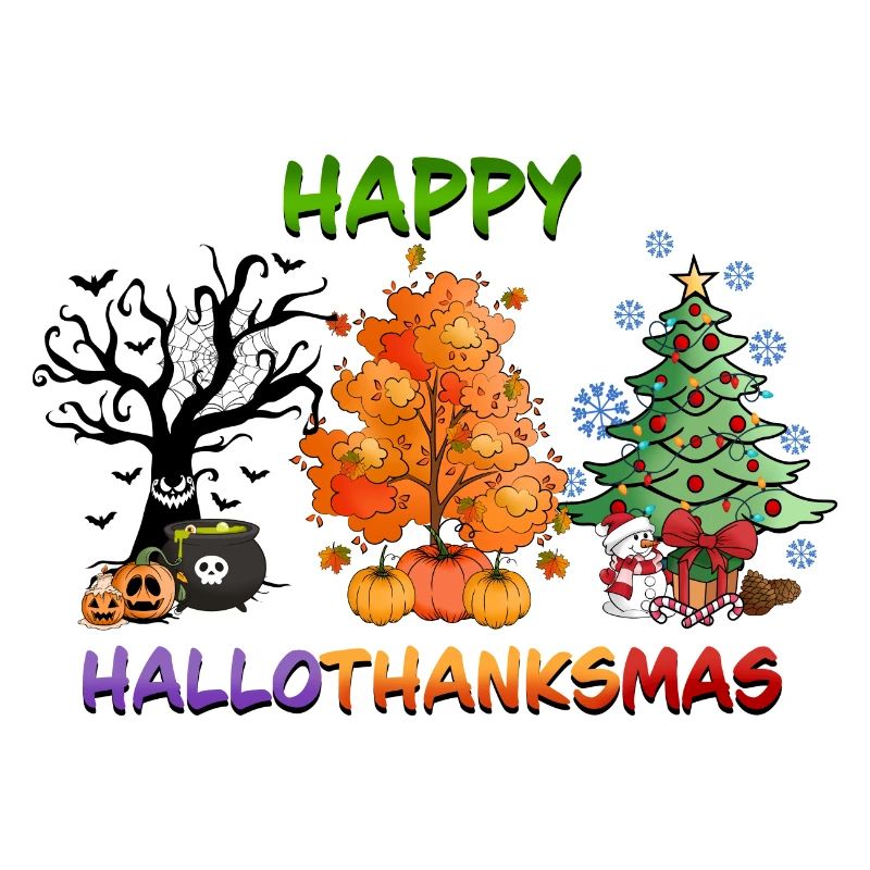 Happy Hallothanksmas Christmas Tree