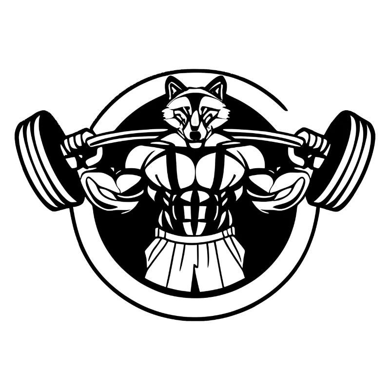 wolf with barbell