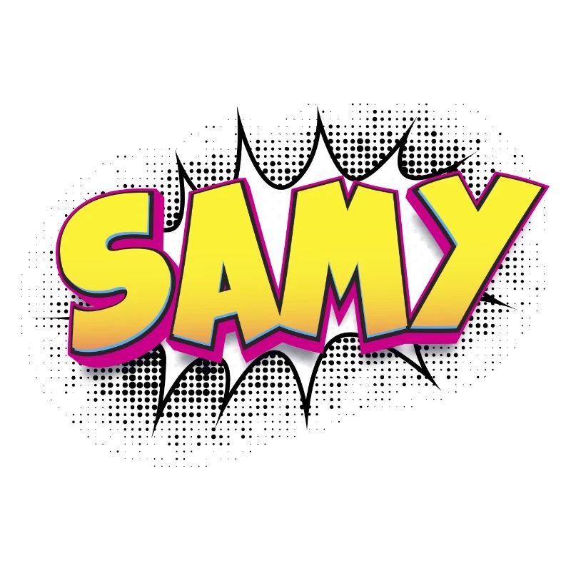 Samy Benutzerdefinierter Name Comic-Buch-Stil Pop-Art, Samy