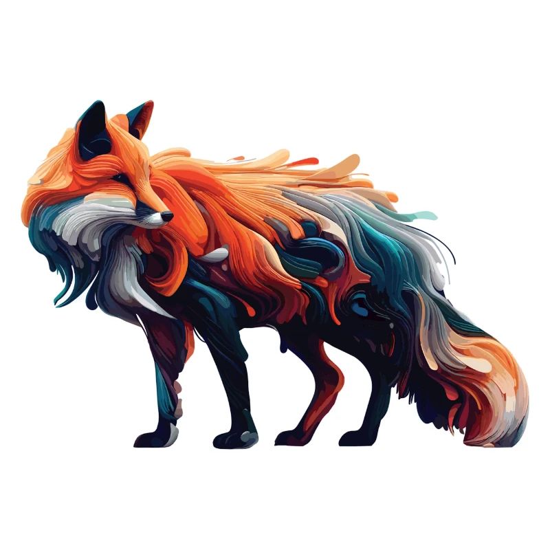 Colorful Abstract Fox