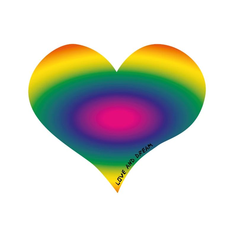 Herz mit außergewöhnlichem Regenbogen - horizontal